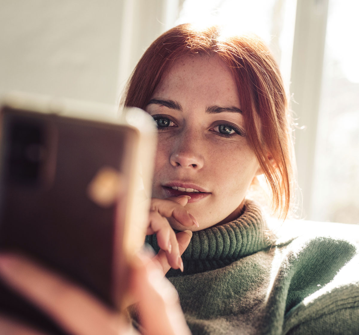 Girl looking at phone